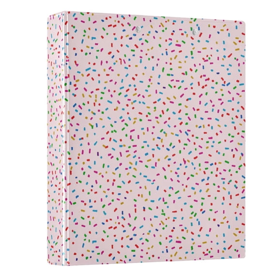 Colorful Sprinkles Hardcover 3 Ring Binder 1.5” Round Rings Letter Size Paper Pockets for School Office Supplies