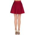 thumbnail image 5 of Simply Ravishing Women's Basic Versatile Stretchy Flared Casual Mini Skater Skirt (Size: XS-3X), 2X, Wine, 5 of 5