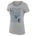 thumbnail image 2 of Women's G-III 4Her by Carl Banks Heather Gray Seattle Seahawks Love Graphic Fitted T-Shirt, 2 of 5