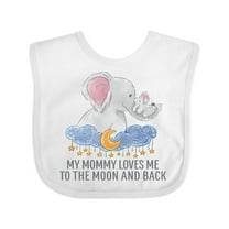 Inktastic My Mommy Loves Me to the Moon and Back Boys or Girls Baby Bib