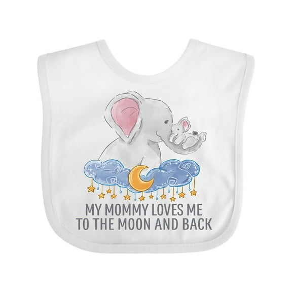 Inktastic My Mommy Loves Me to the Moon and Back Boys or Girls Baby Bib