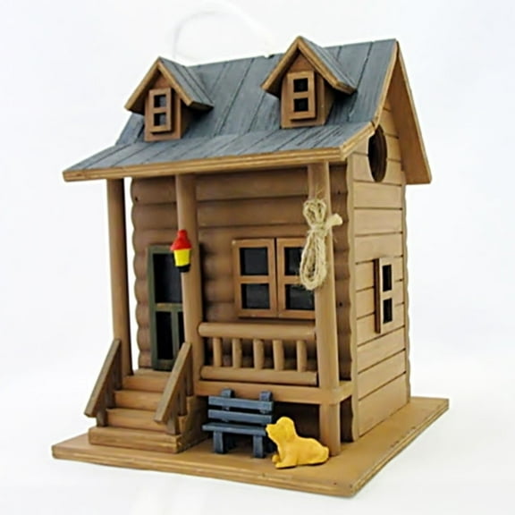 Home Bazaar Log Cabin Bird House