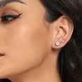 thumbnail image 3 of Leander Titanium Stud Earrings Set Hypoallergenic Cubic Zirconia Round Surgical Stainless Steel 4 Prong Stud Earring Jewelry for Women Men, 3 of 7