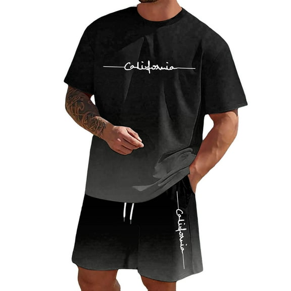 Men'S Summer Casual 2 Piece Outfits Casual Waffle Knit Set Short Sleeve Shirt and Short Set Oversize Lightweight Sweat (Dark Gray,XXS)