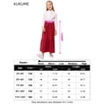 thumbnail image 7 of Yesfashion Girls Casual Button Front Ruffle Hem Elastic High Waist Long Swing Tiered Maxi Skirt, 7 of 7