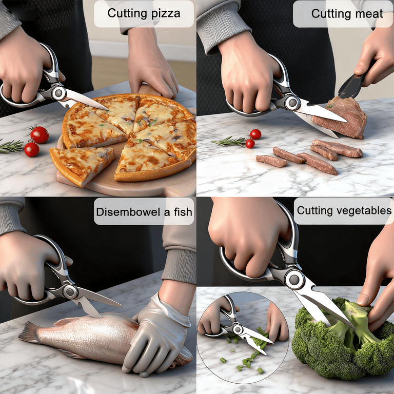 oannao 3-Pack Heavy Duty Kitchen Scissors Stainless Steel photo 3