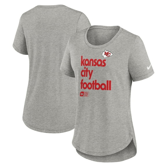 Women's Nike Heather Gray Kansas City Chiefs Team Shout-Out Tri-Blend T-Shirt