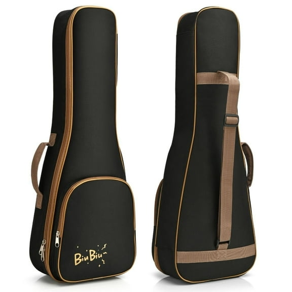 Ukulele Gig Bag - Uke Backpack Storage Soft Case (Tenor 27 Inch, Black) Waterproof w/ Carrying Handle, Pocket & Adjustable Shoulder Strap, Music Accessories for Concert Tour Travel