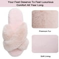 thumbnail image 3 of LORDFON Fluffy Open Toe Slippers for Women,Fuzzy Furry Cross Band Memory Foam Bedroom Plush House Womens Slippers, 3 of 6