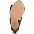 thumbnail image 4 of KENNETH COLE NEW YORK Womens Black Metallic Accents Knotted Stretch Cushioned Blanche Open Toe Flare Slip On Slingback Sandal 7 M, 4 of 4