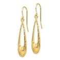 thumbnail image 2 of Real 14kt Yellow Gold Gold Polished and Textured Teardrop Dangle Earrings; for Adults and Teens; for Women and Men, 2 of 3