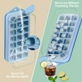 thumbnail image 2 of Ice Cube Tray with Lid and Bin, 21 Pcs Ice Cubes Mold for Freezer Easy Release, Quick Filling Without Touching, Blue, 2 of 5