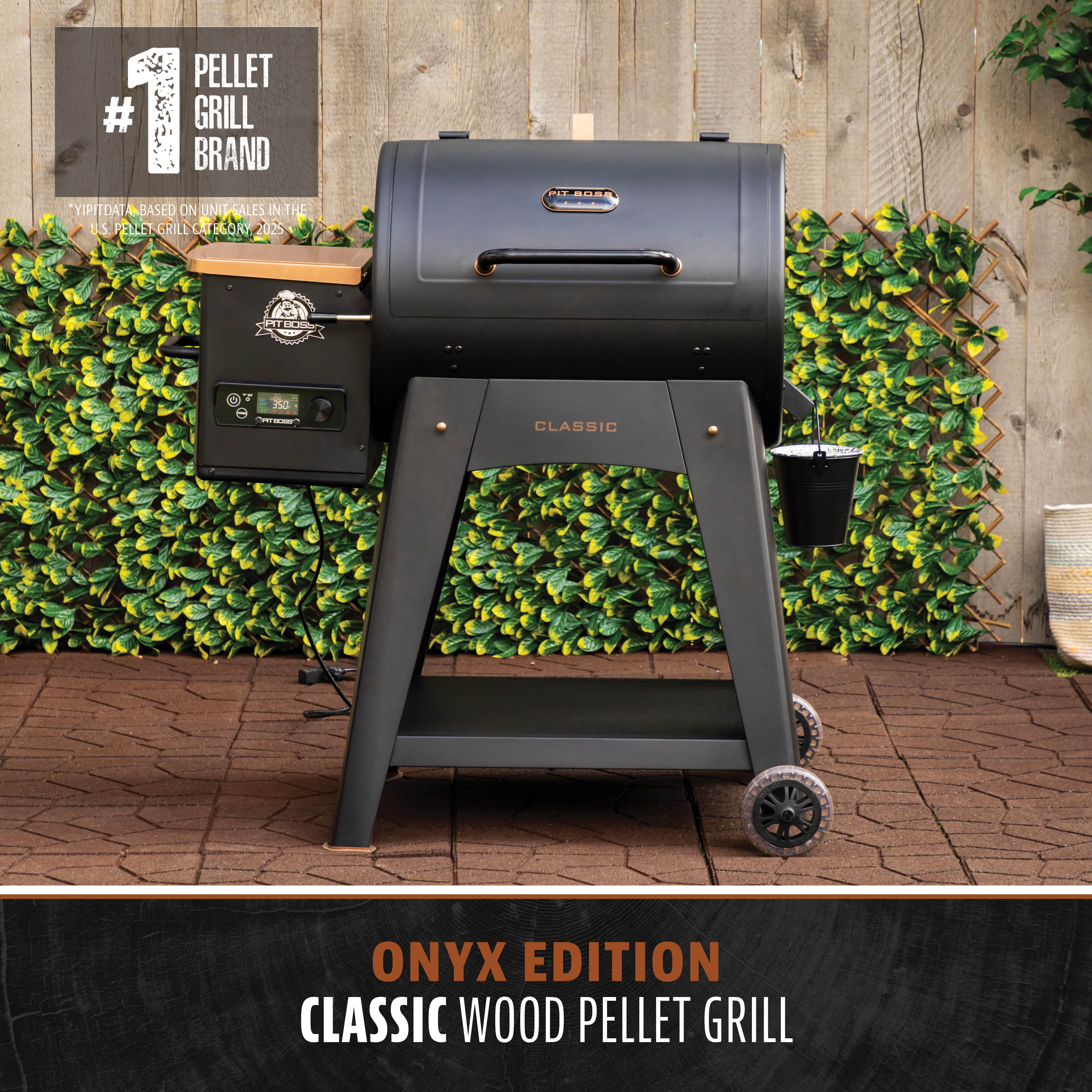 Pit Boss Pellet Smoker, Classic 700 Square Inch Wood Fired Pellet Grill, Onyx Series