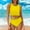 Yellow, variant on Hot Days Bold Styles UTSJKR Women's Two Piece Tankini Bathing Suits Sporty High Neck Tank Top with High Waisted Bottom Tummy Control Swimsuits Blue L