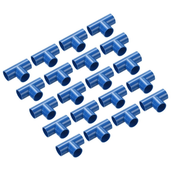 Conduit Coupler T-Shaped Fittings Coupling Connector Pipe Blue 16 mm 3 Ways Electrical Conduit Pack of 30