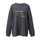 thumbnail image 3 of Gibobby Sudadera sin capucha y ocio Sudadera holgada para mujer con estampado de letras, manga caída y diseño sin capucha (Gris, L), 3 of 4