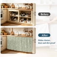 thumbnail image 4 of Country Sage Green Wildflowers Cabinet Curtains for Kitchen 35"Wx35"L, Rustic Farmhouse Pastoral Floral Leaf Laundry Sink Cabinets Magic Tape Short Curtain Privacy Panel for Bathroom Vanity Cabinets, 4 of 9