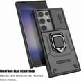 thumbnail image 6 of Dteck Compatible with Samsung Galaxy S24 Ultra Bracket Shell,with Slide Lens Cover Magnetic Metal Ring Holder Heavy Duty TPU+PC Shockproof Phone Case for Samsung Galaxy S24 Ultra 5G,Black, 6 of 7