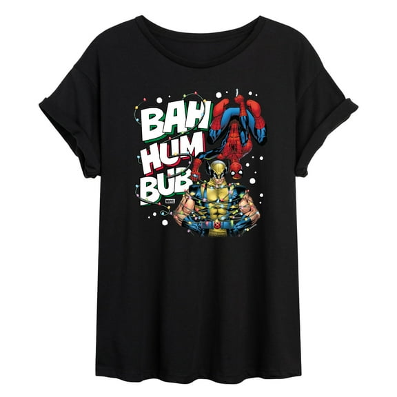 Marvel - Bah Hum Bub Wolverine And Deadpool - Women's Oversized Graphic T-Shirt