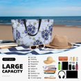 thumbnail image 5 of Daiia Turtle with Blue Stones Beach Travel Bag - Water-Resistant Beach Bag, Lightweight Tote with 7 Pockets for Women and Men - Gym,Pool,Camping,Reusable Grocery Bag, 5 of 7