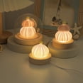 thumbnail image 4 of Cute Creative Shell Mushroom Night Light With Wooden Base, 4 of 10