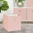 thumbnail image 5 of Mainstays Collapsible Fabric Cube Storage Bins (10.5" x 10.5"), Pearl Blush, 4 Pack, 5 of 6