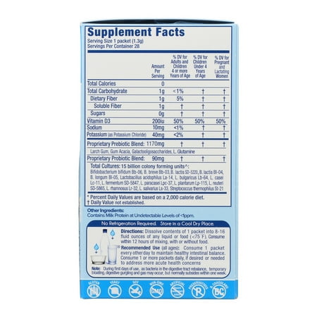 GoLive Prebiotic & Probiotic for Women, Men, Kids. Flavor-Free, Sugar-Free, Synbiotic Powder w/ GOS, L-Glutamine, Vitamin D3, Electrolytes. For Gut Health, Digestion, Metabolism, Immunity 15-50B CFUs