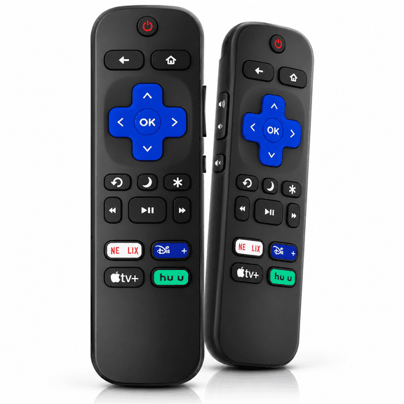 2 Pack Replacement Remote Control for Select Smart TVs, TV Remote with Shortcut Buttons, Black