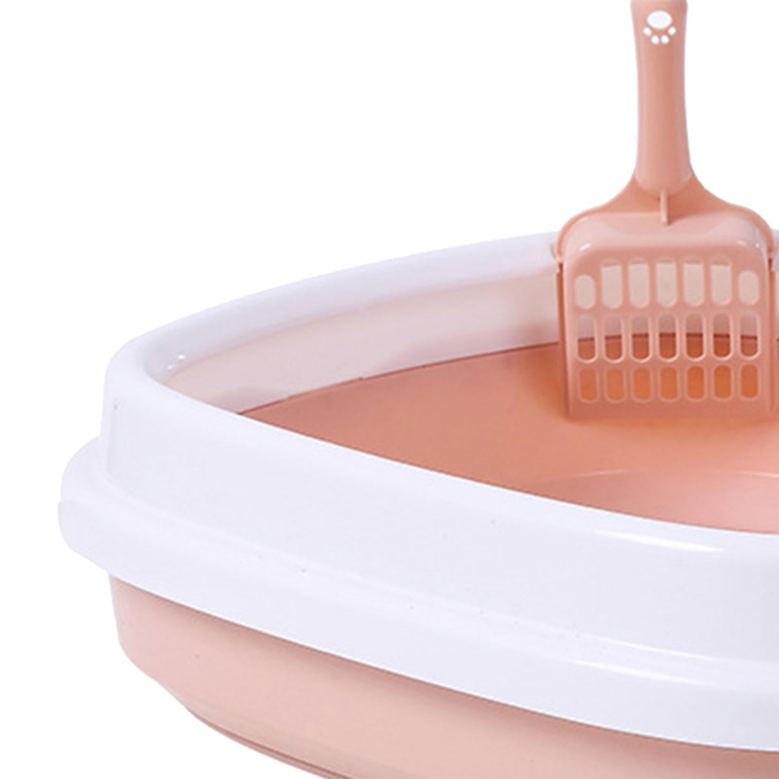 Bvdfgk Semi Enclosed Cat Litter Box Pet Bedpan Easy Cleaning Heighten Dog Tray Durable Yellow