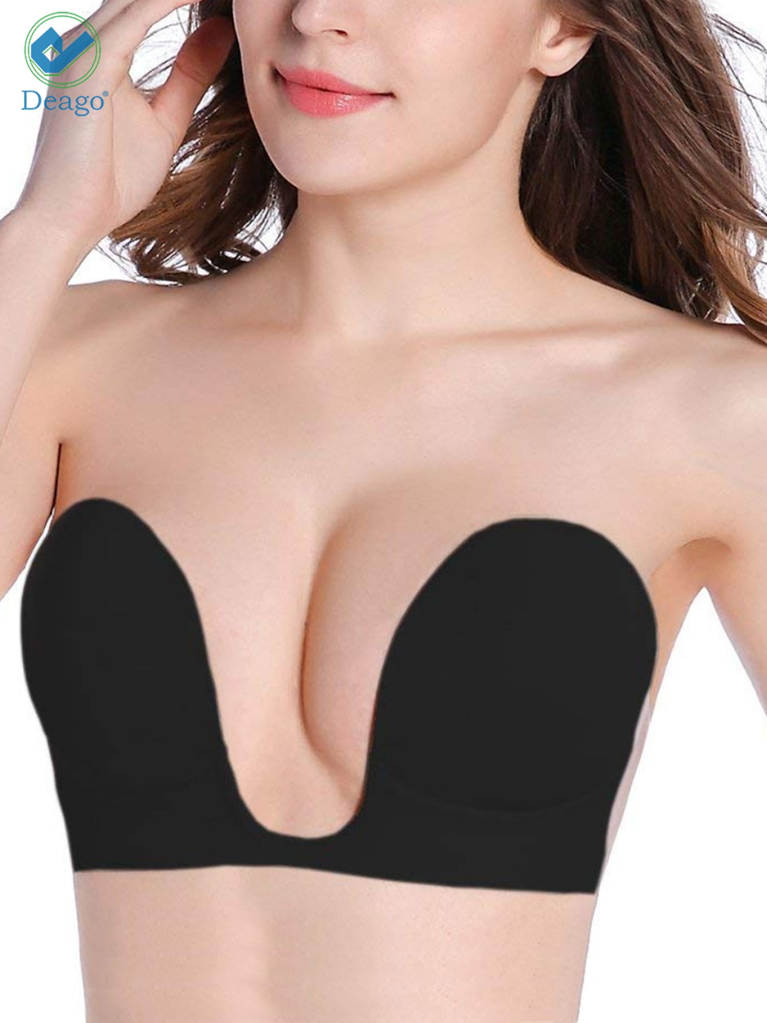 D Club MITALOO Adhesive Bra Silicone Sticky Bra Invisible Push up Bra  Strapless Backless Bra for Women, Orange, Large