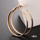 thumbnail image 1 of Xiao Hua Pendientes de aro lisos y grandes, ideales para hombre y mujer (dorados, 4 cm), 1 of 5