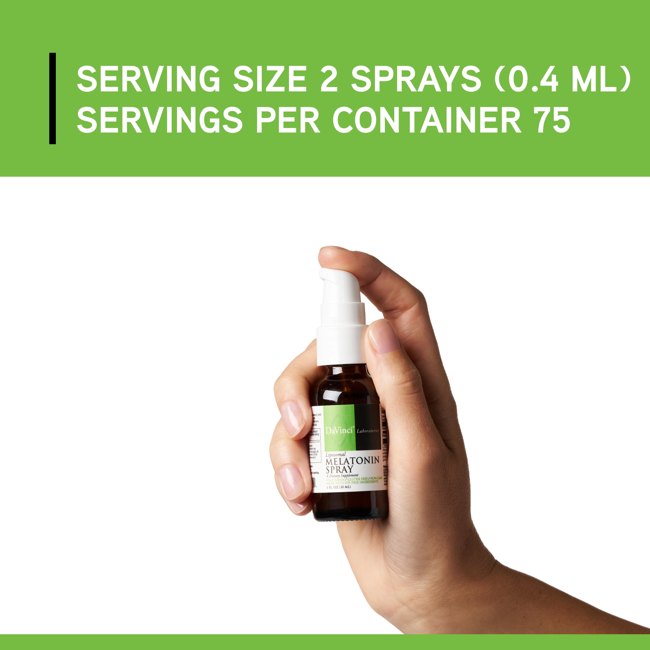 DaVinci Labs Liposomal Melatonin Spray - Support Sleep & Immune System* - 75 Servings - 30 ml