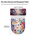 thumbnail image 5 of HELLHERO Toilet Dust Cover Set Stretch Toilet Cover Set & Pack of 2 Elastic Bottom Adjustable, Hello Spring Floral Pattern, 5 of 5