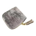 thumbnail image 3 of Estuche organizador de joyas de viaje pequeño, con cadena de terciopelo, para guardar collares y baratijas. Gris plata, 3 of 8