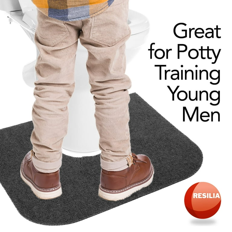 Resilia Commode Super Absorbent Potty Training Mats - Toilet Training Rug  For Kids, 4 Pack, Charcoal