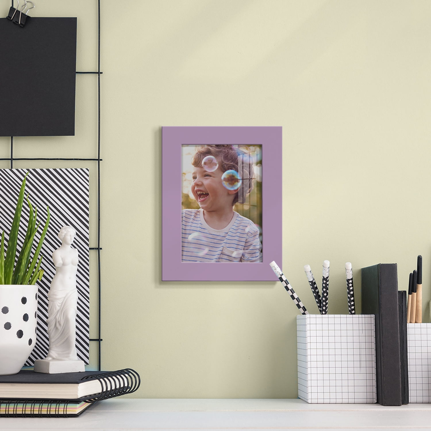 Modern 3.5 in. x 5 in. Violet Picture Frame (Set of 2)
