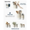 thumbnail image 3 of LE TAUCI 7.3"+5.4" Ceramic Utensil Holders, 2-Pack Kitchen Utensil Crock for Countertop & Kitchen Counter, Reactive Glaze Arctic White, 3 of 8