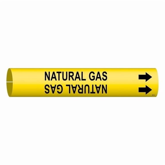 Brady Pipe Marker,Natural Gas,2 13/16in H 4097-D