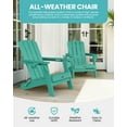 thumbnail image 6 of Outdoor Adirondack Chair, Outdoor Folding All-Weather HDPE Adirondack Chairs with 2 Cup Holders for Patio, Aqua, 6 of 8
