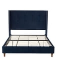 thumbnail image 2 of Miniyam Queen Size Wingback Contemporary Platform Bed, Blue, 2 of 7