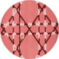 thumbnail image 1 of Ahgly Tapis Rond Lavable en Machine Intérieur Transitionnel Rouge, 3 Pieds Rond, 1 of 7