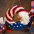 thumbnail image 2 of Taosunzt Patriotic Eagle Wreath 4th of July Wooden Decoration Indoor Outdoor Front Door Wall Hanging Independence Day Memorial Day Door Sign Pendant 20cm, 2 of 13