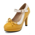 thumbnail image 4 of QQAMB Womens Cute Platform Shoes Mary Jane High Heels Ankle Strap Pumps, 4 of 6