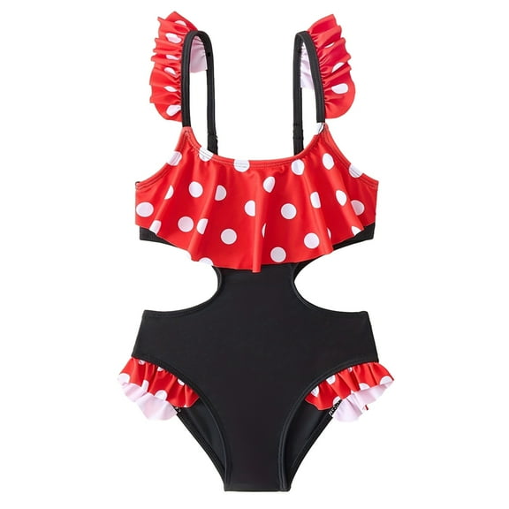 Usaibhir Girls Sleeveless Printed One Piece Swimsuit Set Kids Cute Swimsuit Beach Bikini 2-9 Years