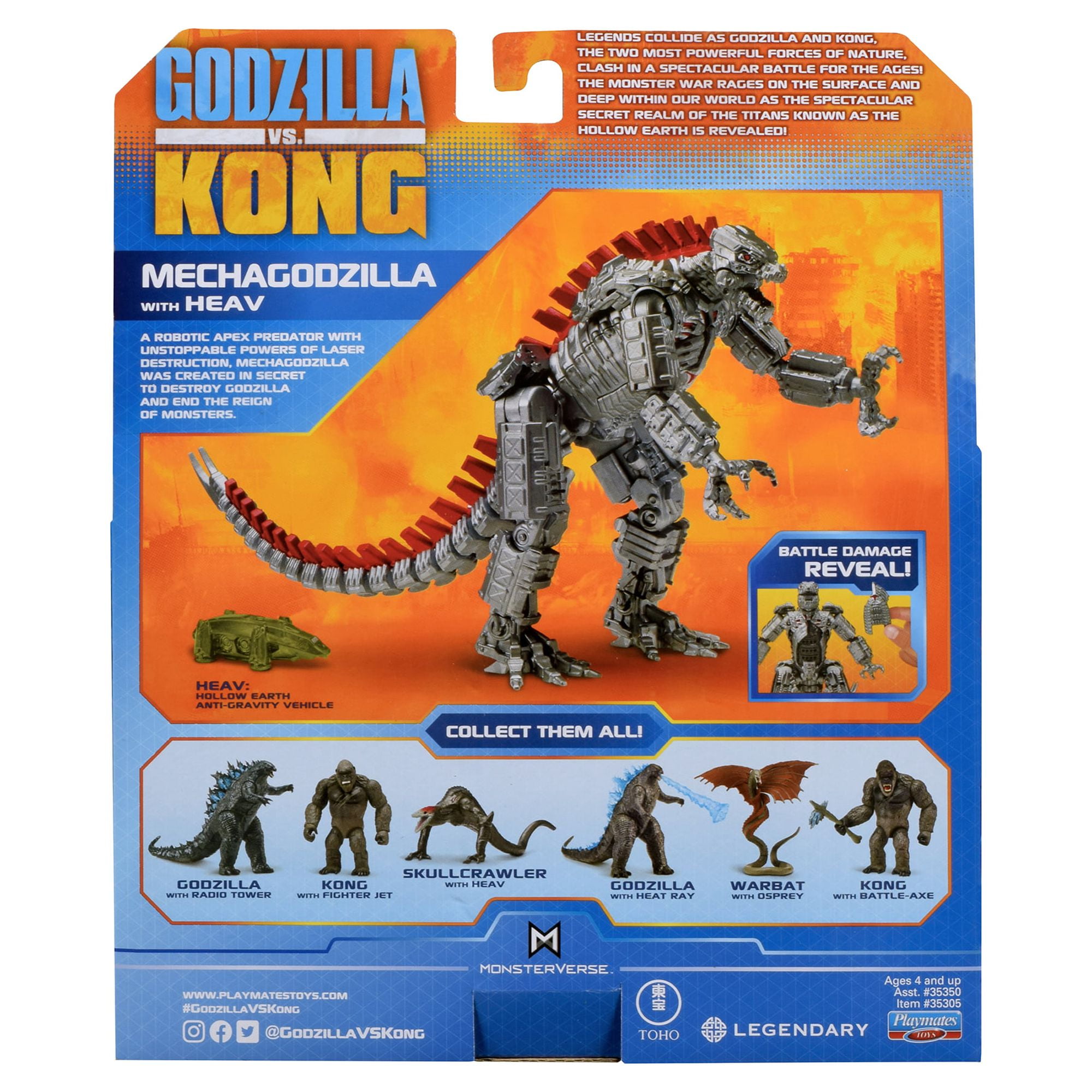 Godzilla vs. Kong: 6” Mechagodzilla Battle Toy with Hollow