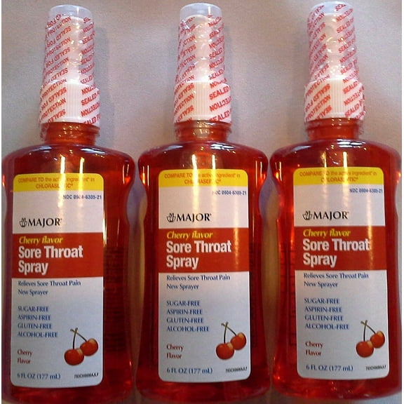 Chloraseptic Oral Pain Reliever, Sore Throat Spray, Cherry, 6 oz, 3-Pack