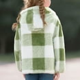 thumbnail image 3 of Girls Plaid Hoodies Sweatshirt Long Sleeve Hooded Pullover Fall Winter Fuzzy Fleece Sweatshirt Tops with Pocket, 3 of 5
