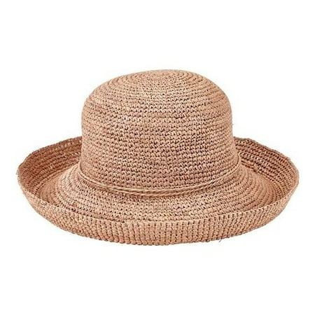 Women's San Diego Hat Company Crochet Raffia Kettle Brim Hat RHM6004
