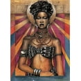 thumbnail image 2 of Unknown 14x18 Black Ornate Wood Framed with Double Matting Museum Art Print Titled - Black Princess, 2 of 4