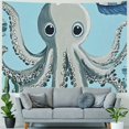 thumbnail image 4 of Patifu Octopus Fish Seaweed Tapestry Wall Hanging Unique Style Graphic Tapestries Home Decor for Living Room Bedroom Apartment Farmhouse Dorm 60x50inch, 4 of 6